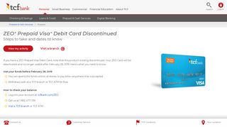 ZEO Card Deactivation | TCF Bank