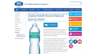 Zephyrhills | Spring Water | Nestlé Waters North America