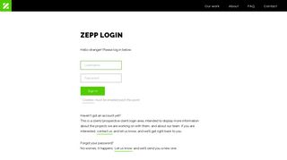 ZEPP Client Login Area