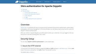 Shiro Security for Apache Zeppelin