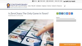 Is ZeroChaos The Only Game In Town? | Contemporary Staffing