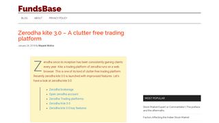 Zerodha kite 3.0 - A clutter free trading platform - FundsBase