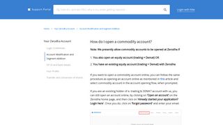 How do I open a commodity account? - Support - Zerodha