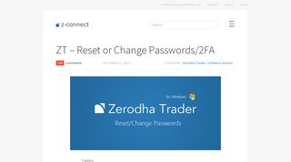 ZT - Reset or Change Passwords/2FA – Z-Connect by Zerodha Z ...