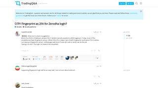 OTP/ Fingerprint as 2FA for Zerodha login? - Zerodha platforms ...