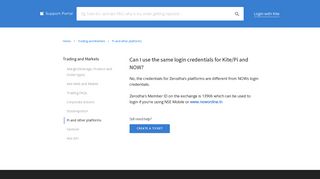 Can I use the same login credentials for Kite/Pi ... - Support - Zerodha