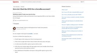 How to find the ZPIN for a Zerodha account - Quora