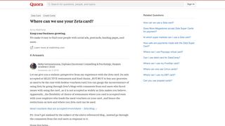 Where can we use your Zeta card? - Quora