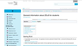 General information about ZEuS for students – ZEuS-Wiki
