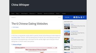 The 6 Chinese Dating Websites - China Whisper