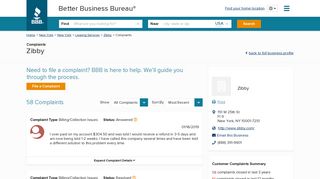 Zibby | Complaints | Better Business Bureau® Profile