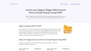 How to access your Ziggo.nl (Ziggo Mail) email account using IMAP