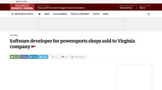 Software developer for powersports shops sold to Virginia company ...