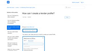 How can I create a lender profile? – Zillow Help Center
