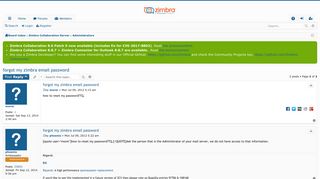 forgot my zimbra email password - Zimbra Forums
