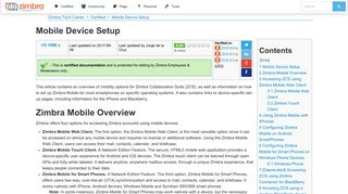 Mobile Device Setup - Zimbra :: Tech Center - Zimbra Wiki