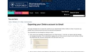 Exporting your Zimbra account to Gmail | Mathematical Institute