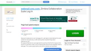 Access webmail.cms.com. Zimbra Collaboration Suite Log In