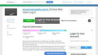 Access email.metropolis.net.in. Zimbra Web Client Log In
