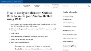 How to configure Microsoft Outlook 2013 to access your Zimbra ... - ITG