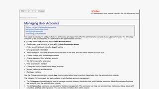Managing User Accounts - Zimbra