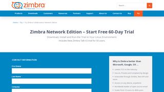 Start Free 60-day Trial of Zimbra Collaboration Network Edition