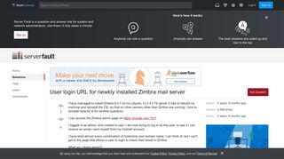 ubuntu - User login URL for newkly installed Zimbra mail server ...