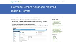 How to fix Zimbra Advanced Webmail loading... errors - Protected ...