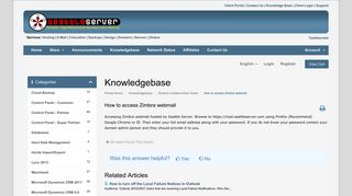 How to access Zimbra webmail - Knowledgebase - SeattleServer.com ...