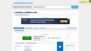 webmail.zimmer.com at WI. Outlook Web App - Website Informer