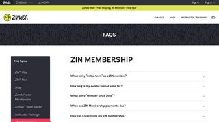 ZIN Membership - Zumba Fitness