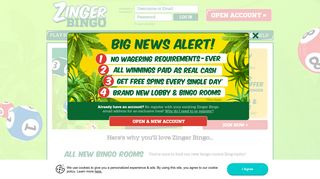 ZingerBingo.com: Daily Free Bingo & Free Spins
