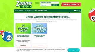 my promotions - Zinger Bingo