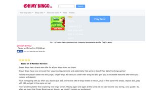 Zinger Bingo | 700% First Deposit Bonus | Join Now - OhMyBingo