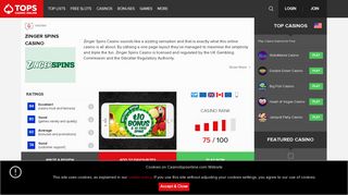 Zinger Spins Online Casino Review | CasinoTopsOnline.com