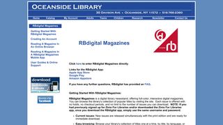 Oceanside Library - Zinio For Libraries Information