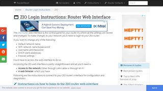 ZIO Login: How to Access the Router Settings | RouterReset