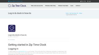 Log in & clock in how-to - Zip Time Clock