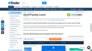 Zip19 payday loans review | finder.com