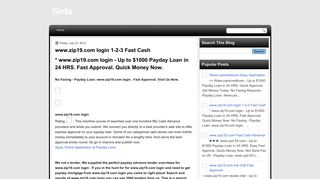 www.zip19.com login 1-2-3 Fast Cash | Neda