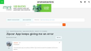 Zipcar App keeps giving me an error - Android Forums at ...