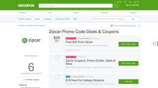$25 off Zipcar Coupons, Promo Codes & Deals 2019 - Groupon