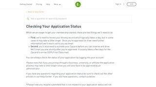 Checking Your Application Status – Zipcar