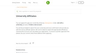 University Affiliates – Zipcar