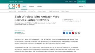 Zipit Wireless joins Amazon Web Services Partner Network
