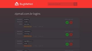 zipmail.com.br passwords - BugMeNot