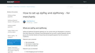 How to set up zipPay and zipMoney - for merchants – Rocketspark