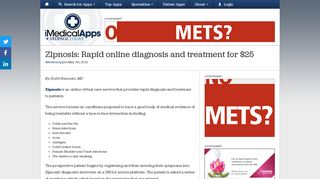 Zipnosis: Rapid online diagnosis and treatment for $25 - iMedicalApps