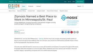 Zipnosis Named a Best Place to Work in Minneapolis/St. Paul