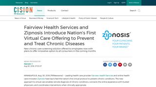 Fairview Health Services and Zipnosis Introduce Nation's First Virtual ...